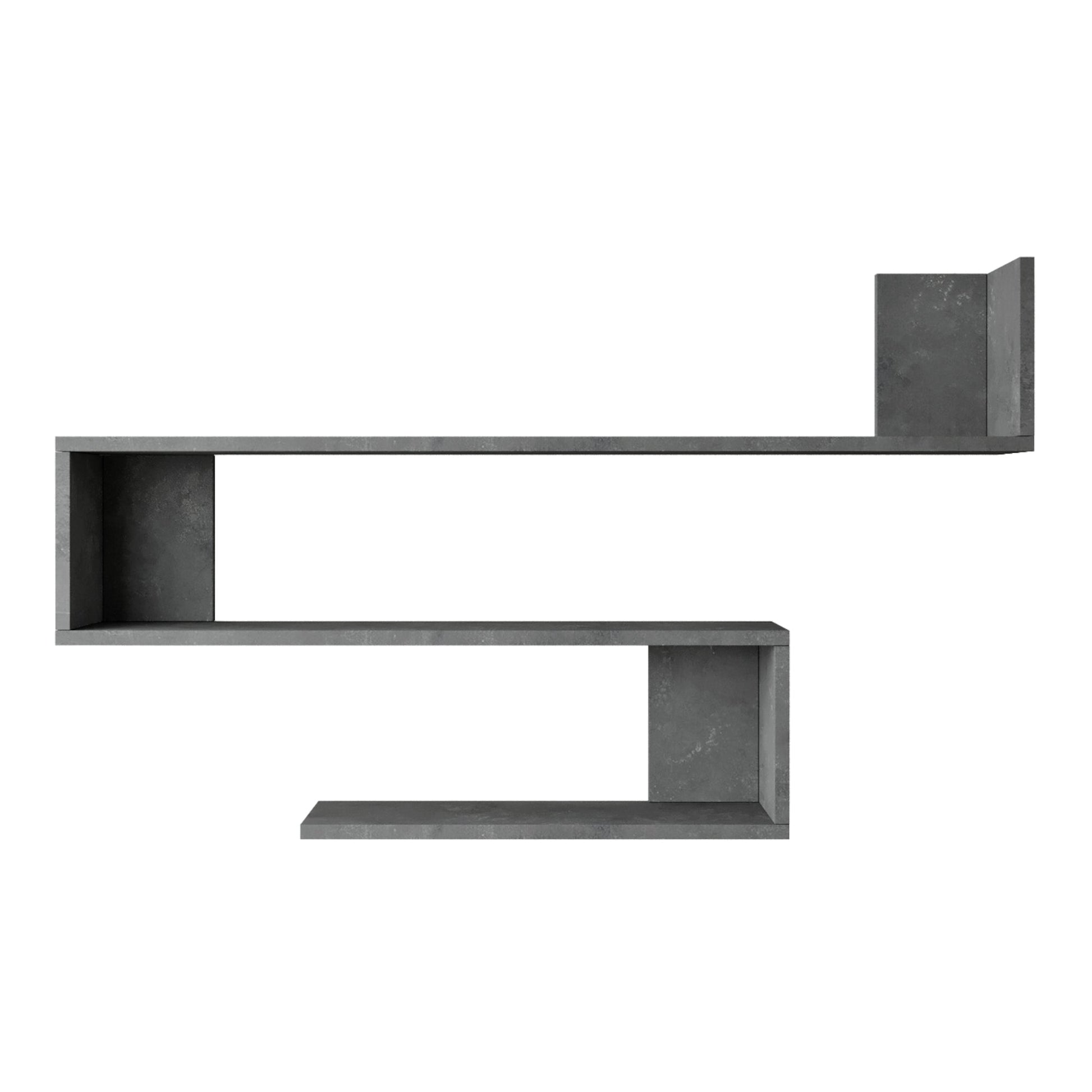 Mensola da parete a 3 livelli 715 x 120 x 145 cm effetto cemento 03_0007040