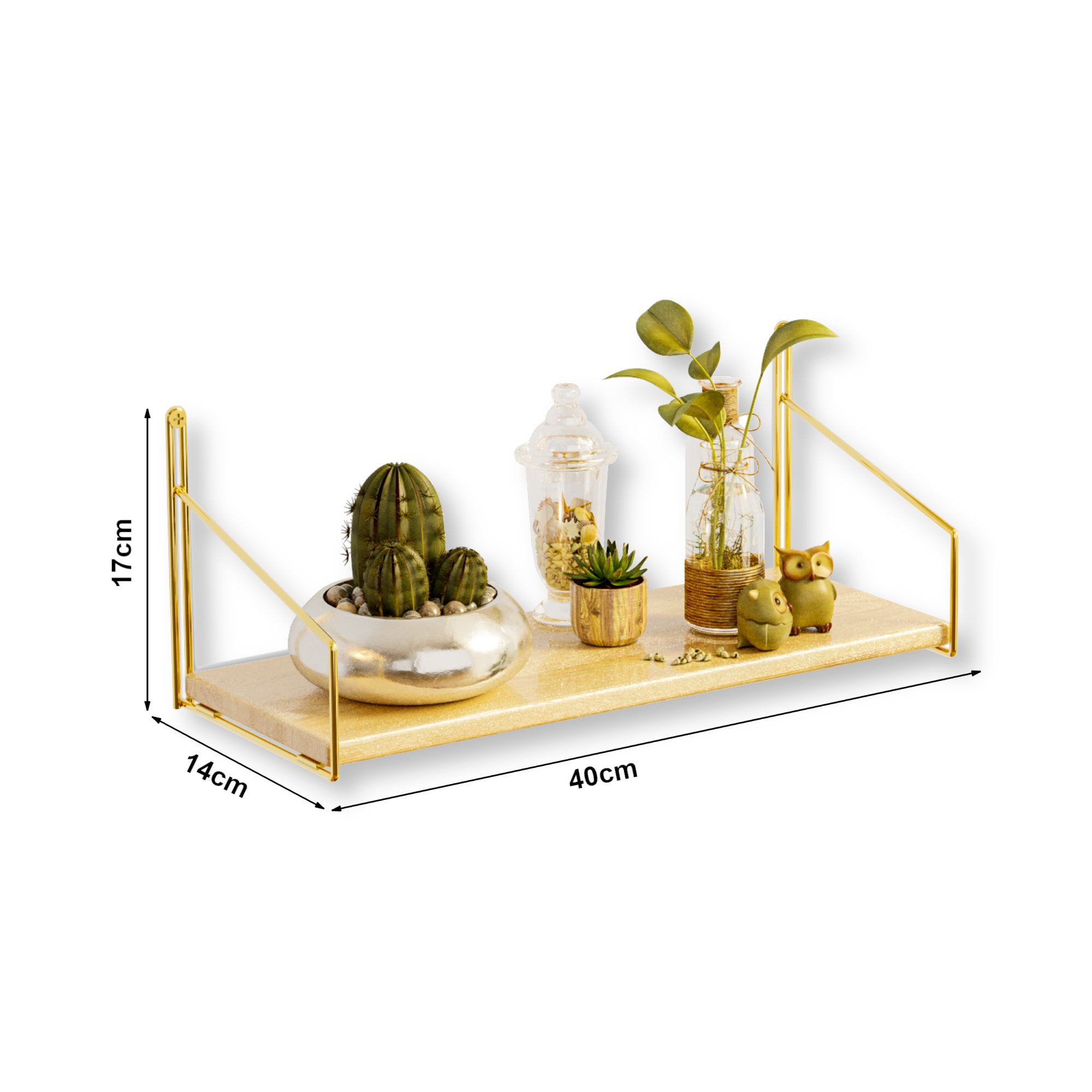 Mensola da Parete Muurame con Piano in Legno di Pino 40 x 14 cm [en.casa]