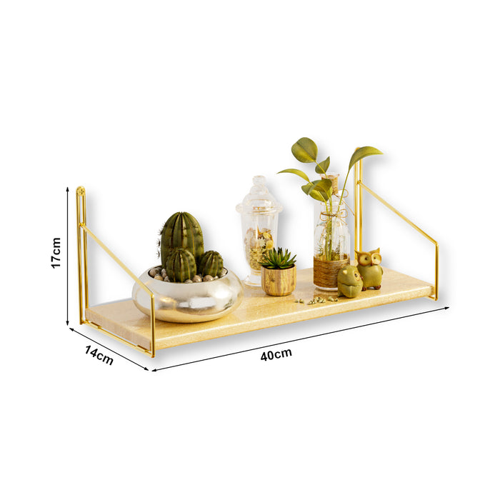 Mensola da Parete Muurame con Piano in Legno di Pino 40 x 14 cm [en.casa]