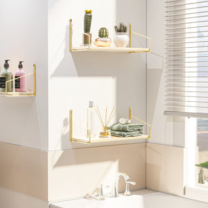 Mensola da Parete Muurame con Piano in Legno di Pino 40 x 14 cm [en.casa]