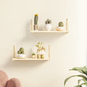 Mensola da Parete Muurame con Piano in Legno di Pino 40 x 14 cm [en.casa]