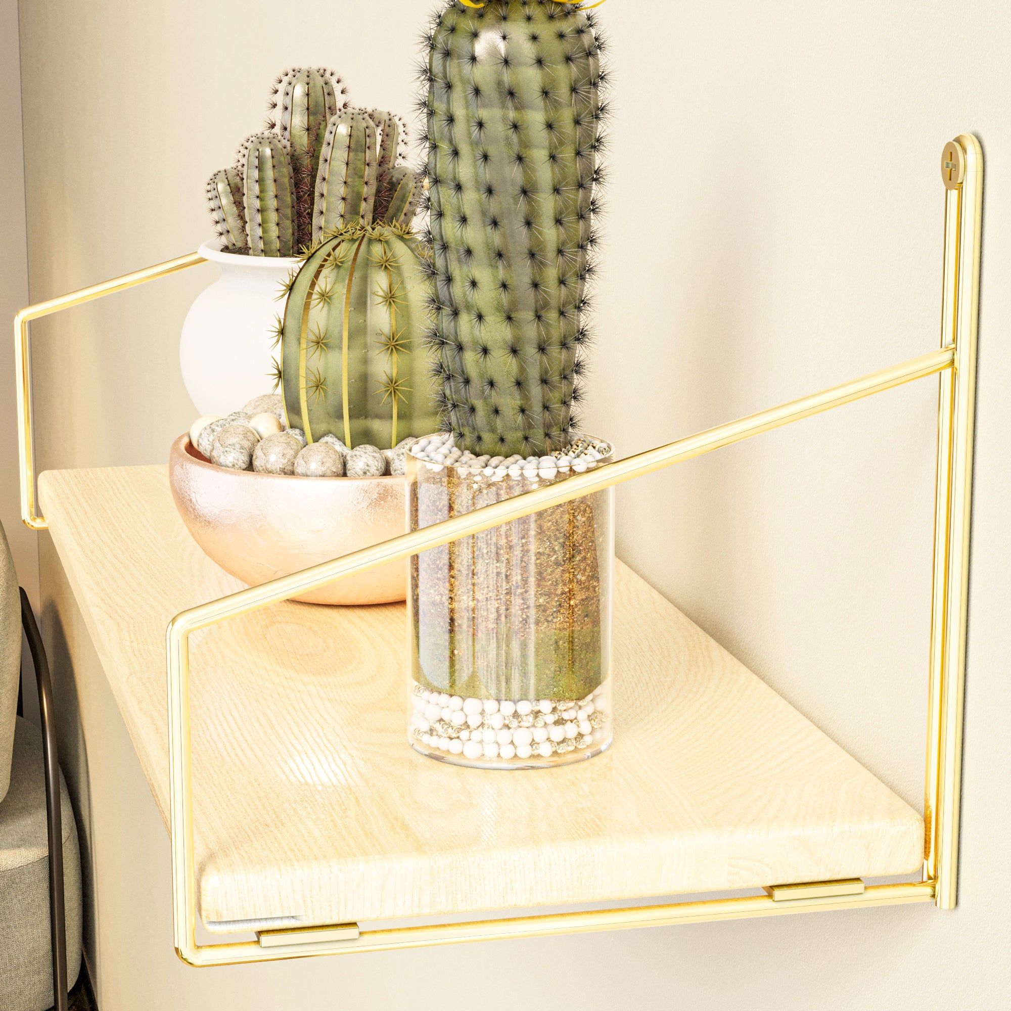 Mensola da Parete Muurame con Piano in Legno di Pino 40 x 14 cm [en.casa]