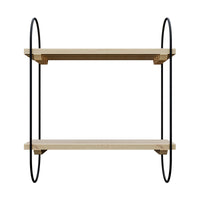 Scaffale da Parete Oulu a 2 Ripiani a Doghe in Legno di Pino [en.casa]