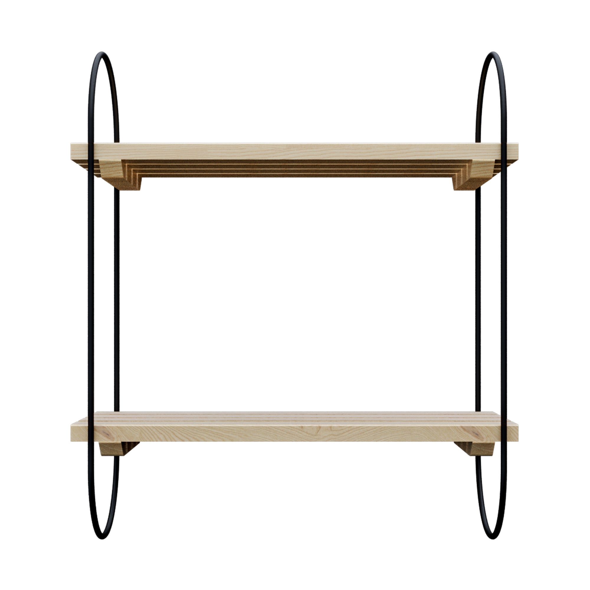 Scaffale da Parete Oulu a 2 Ripiani a Doghe in Legno di Pino [en.casa]