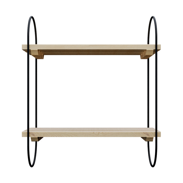 Scaffale da Parete Oulu a 2 Ripiani a Doghe in Legno di Pino [en.casa]