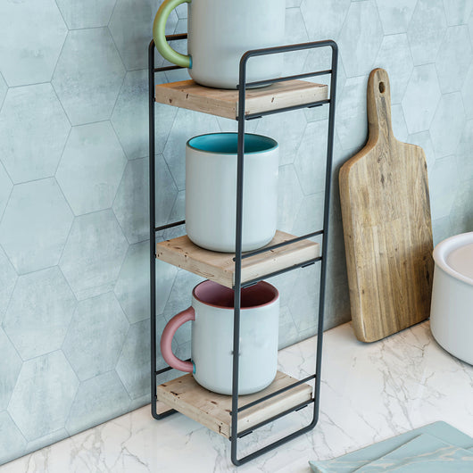 Scaffale Autoportante Pargas a 3 Ripiani in Legno di Pino [en.casa]