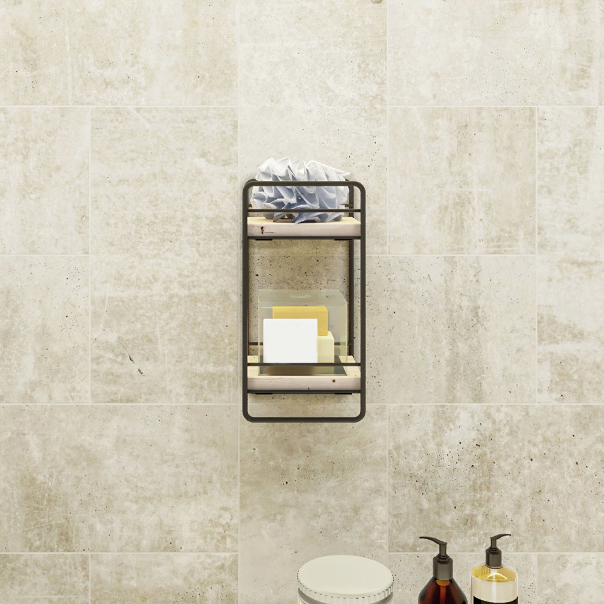 Scaffale Autoportante Pargas a 2 Ripiani in Legno di Pino [en.casa]