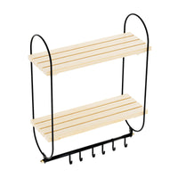 Scaffale da Parete Pielavesi a 2 Ripiani in Legno Portaoggetti per Cucina Bagno [en.casa]