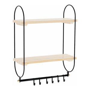 Scaffale da Parete Pielavesi a 2 Ripiani in Legno Portaoggetti per Cucina Bagno [en.casa]