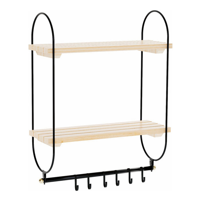 Scaffale da Parete Pielavesi a 2 Ripiani in Legno Portaoggetti per Cucina Bagno [en.casa]