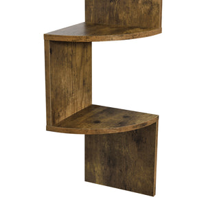 Scaffale Angolare da Parete Lysaker Design Zigzag con 5 Ripiani - Effetto Noce [en.casa]