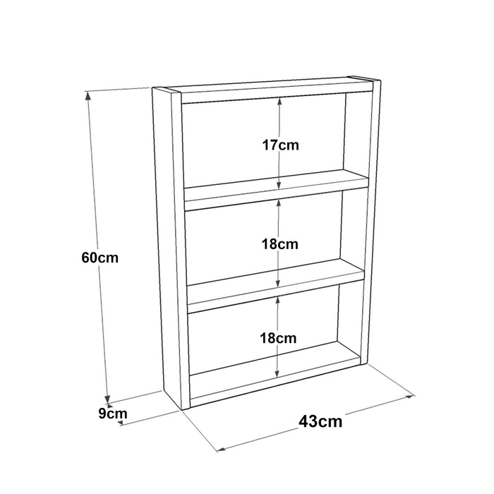 Scaffale da cucina a 3 ripiani 60 x 43 x 9 cm effetto rovere rustico 03_0006970
