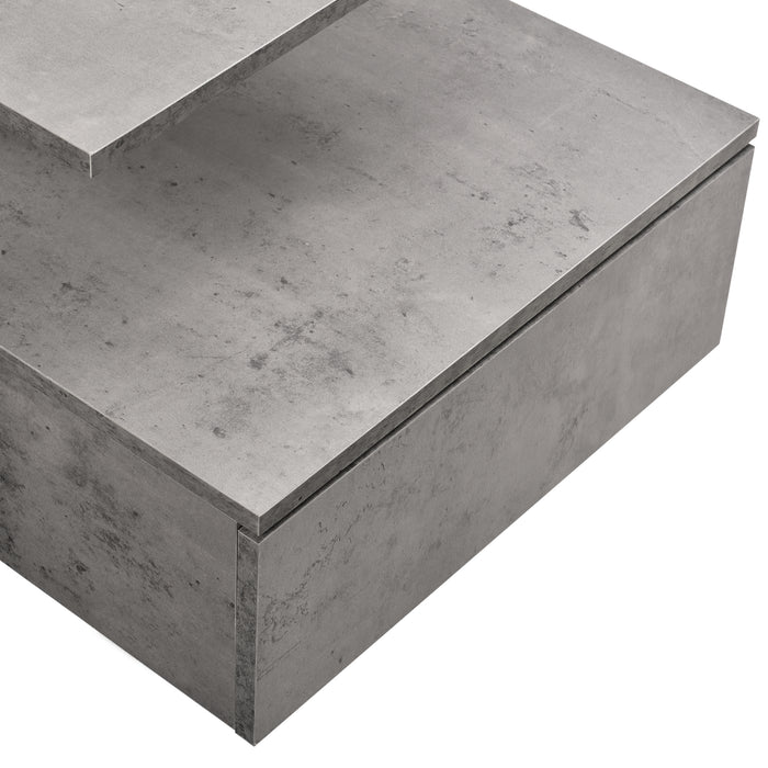 Comodino da Parete Amberg con Cassetto e Ripiani 40x35x31 cm - Effetto Cemento [en.casa]