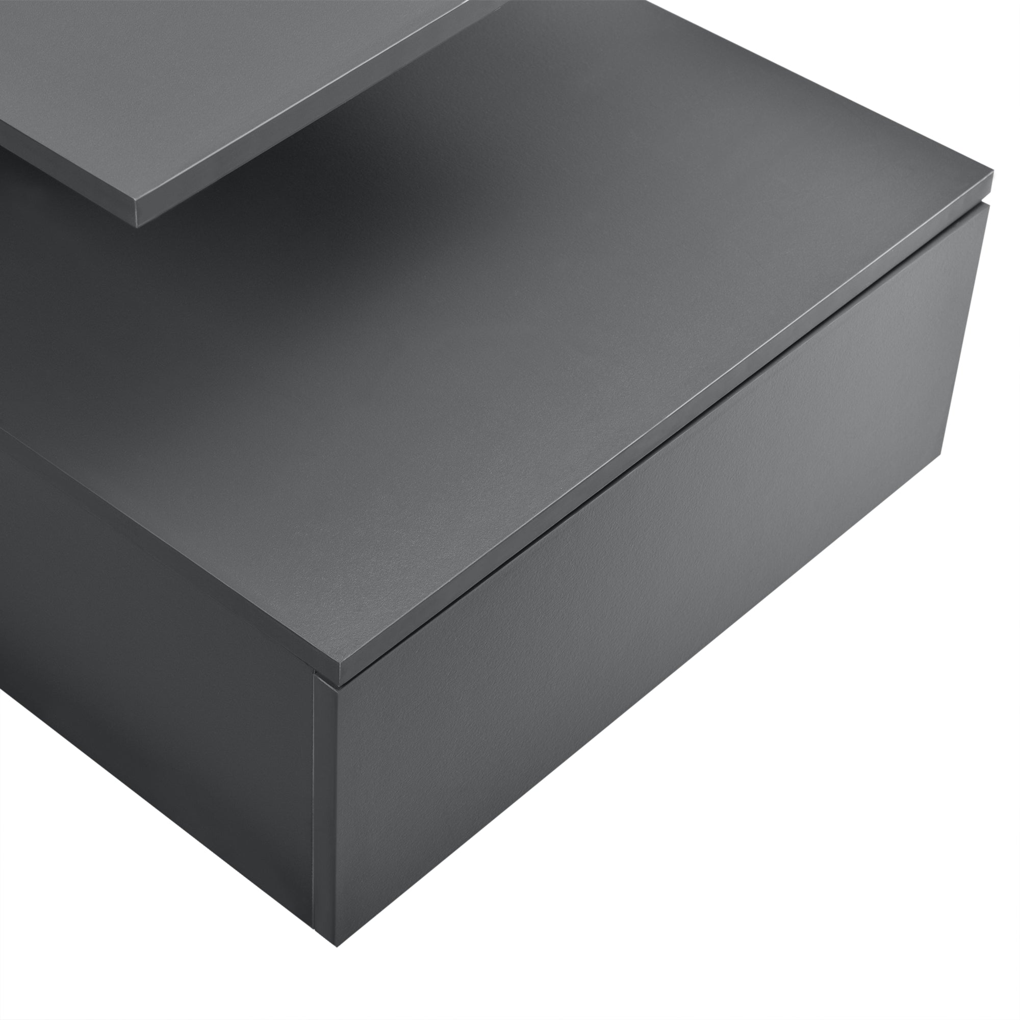 Comodino da Parete Amberg con Cassetto e Ripiani 40x35x31 cm - Grigio Scuro [en.casa]