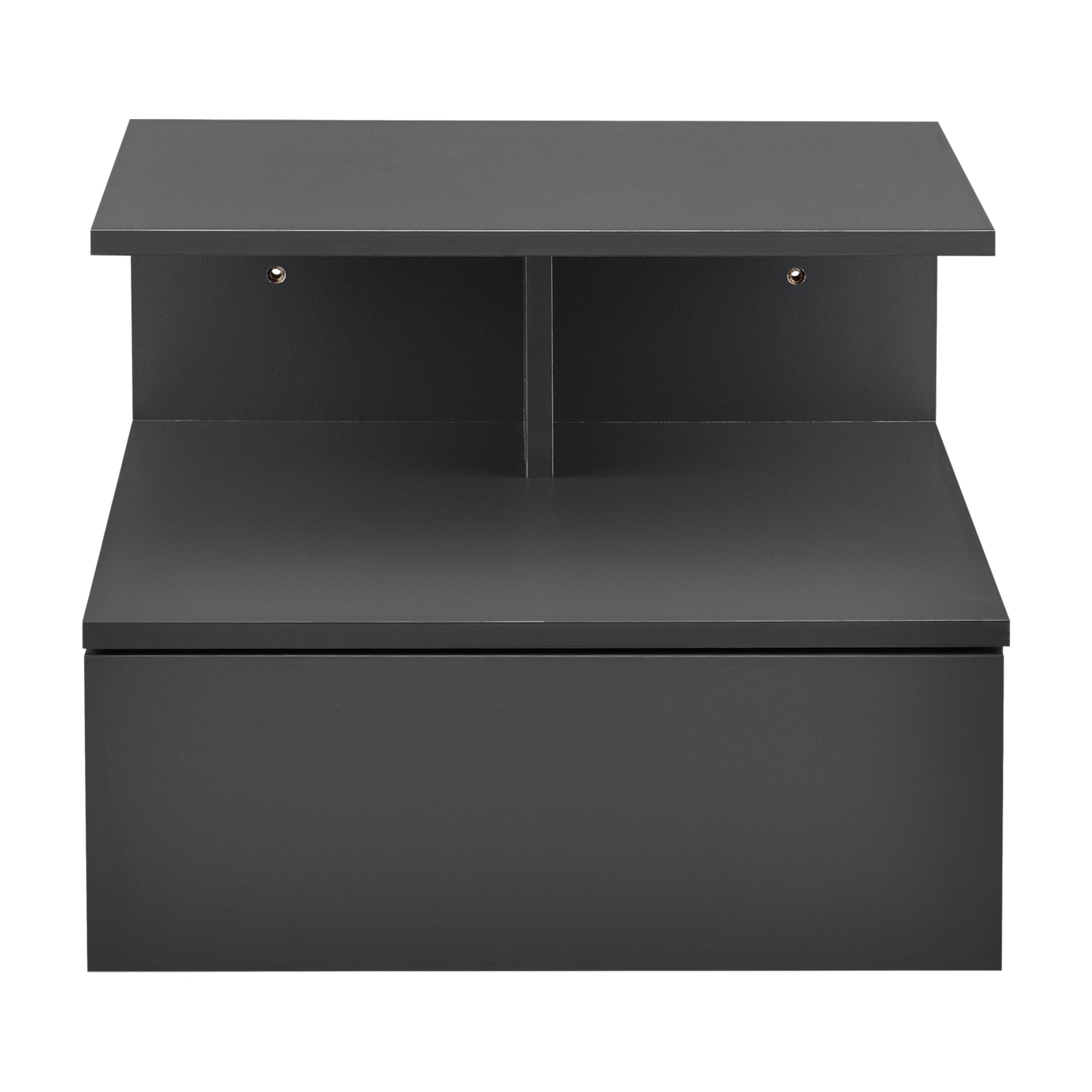 Comodino da Parete Amberg con Cassetto e Ripiani 40x35x31 cm - Grigio Scuro [en.casa]