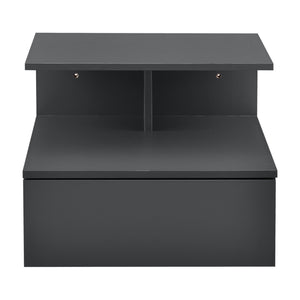 Comodino da Parete Amberg con Cassetto e Ripiani 40x35x31 cm - Grigio Scuro [en.casa]