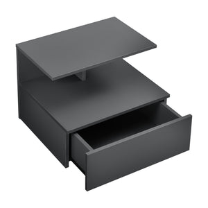 Comodino da Parete Amberg con Cassetto e Ripiani 40x35x31 cm - Grigio Scuro [en.casa]