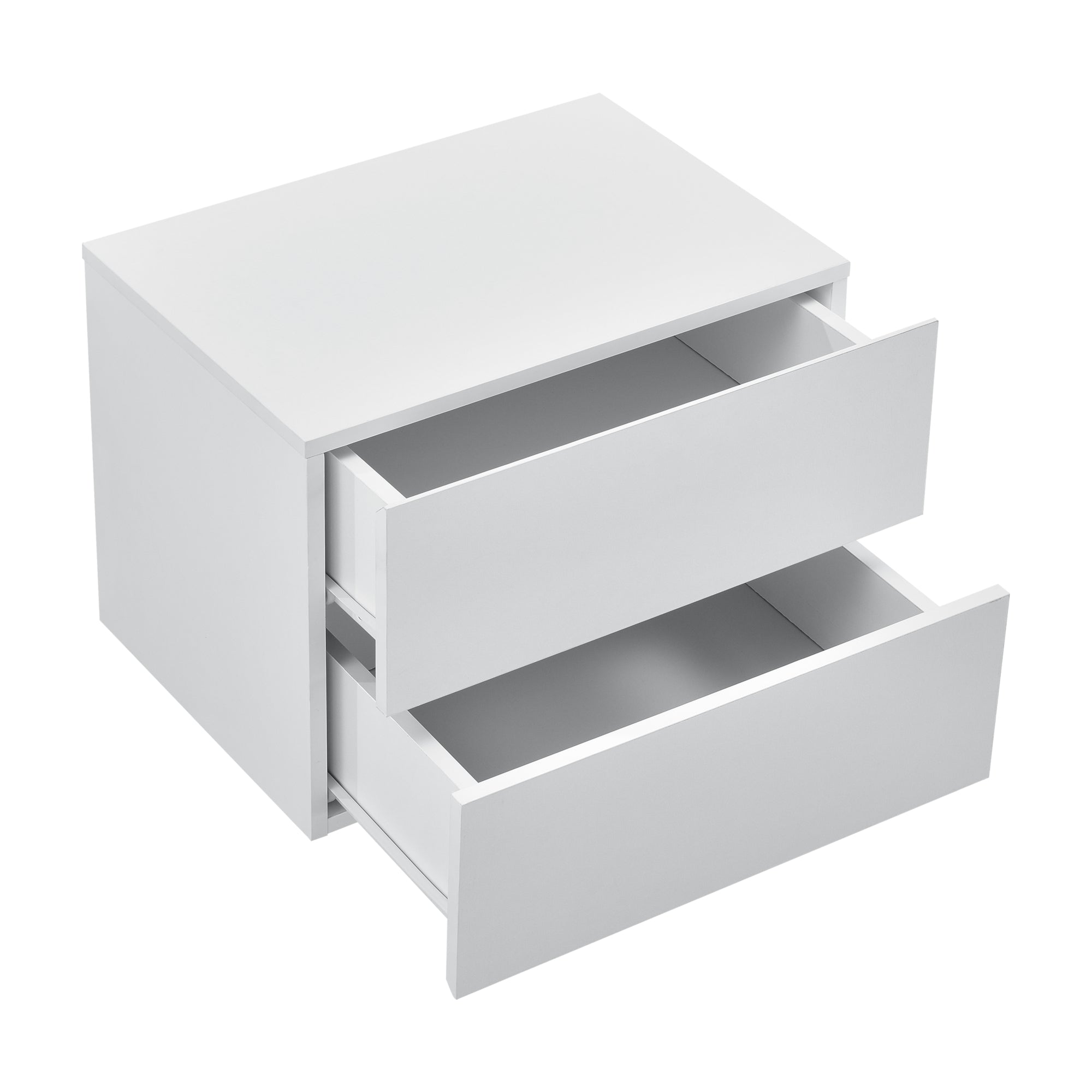 Comodino da Parete Ampfing con 2 Cassetti 40x29x30 cm Bianco [en.casa]