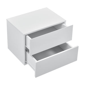 Comodino da Parete Ampfing con 2 Cassetti 40x29x30 cm Bianco [en.casa]