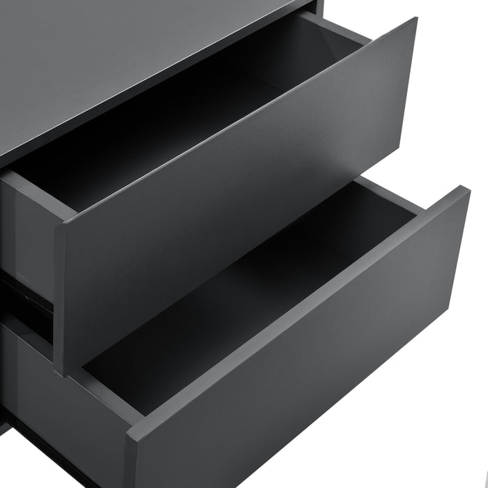 Comodino da Parete Ampfing con 2 Cassetti 40x29x30 cm Grigio Scuro [en.casa]