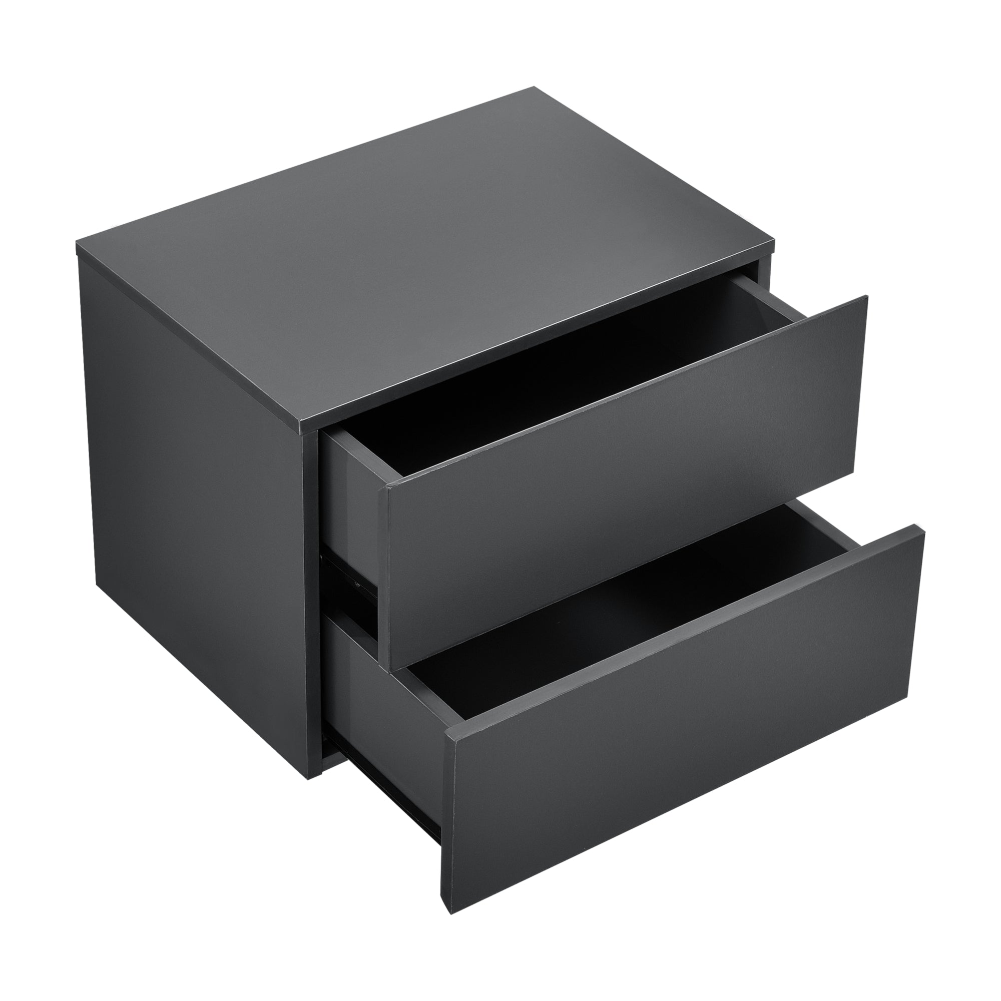 Comodino da Parete Ampfing con 2 Cassetti 40x29x30 cm Grigio Scuro [en.casa]
