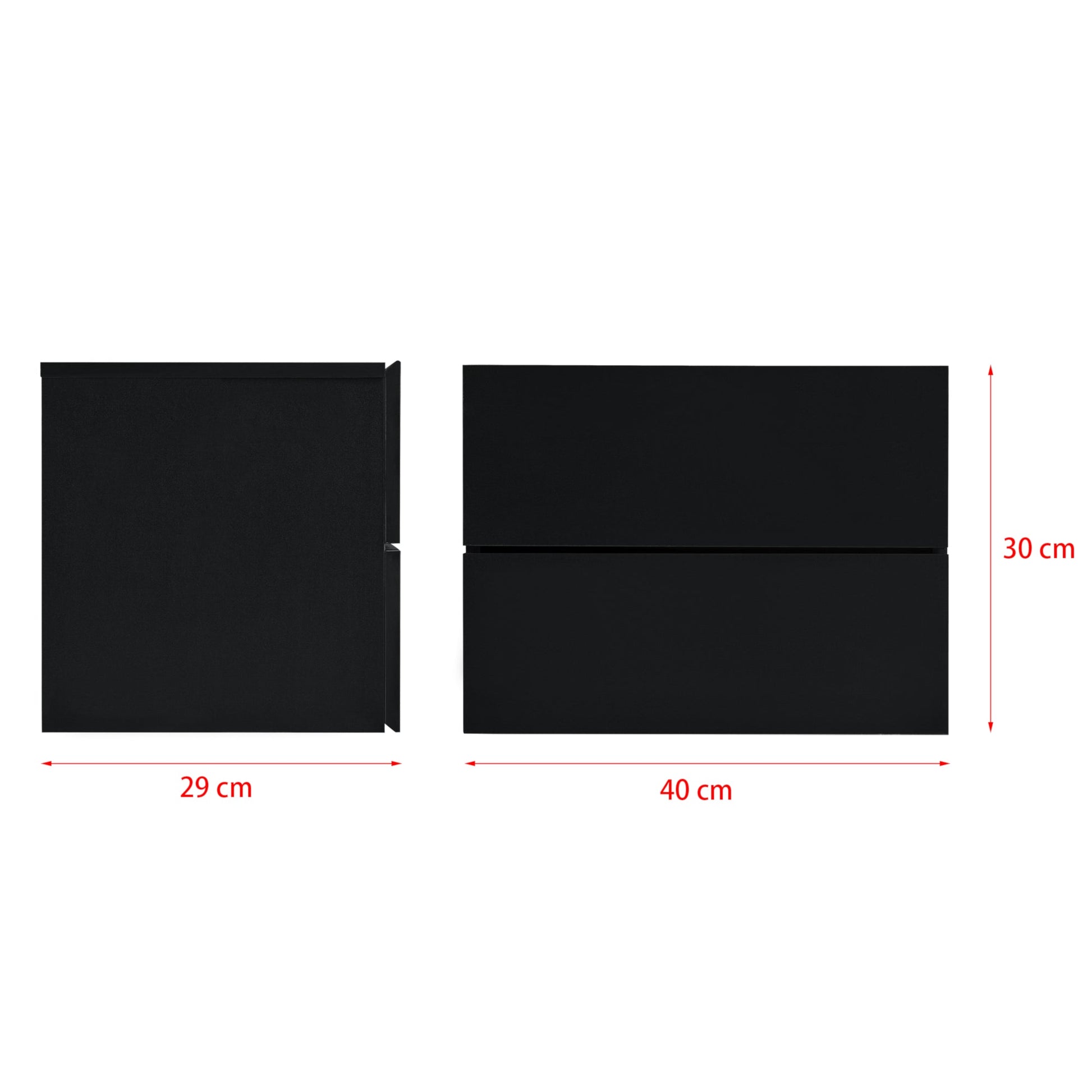 Comodino pensile 2 cassetti 40 cm nero 03_0000824