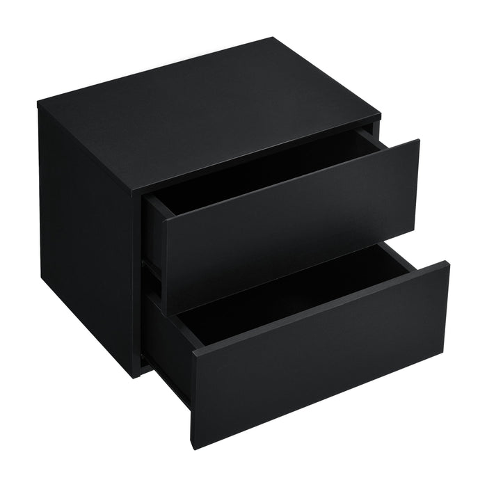 Comodino pensile 2 cassetti 40 cm nero 03_0000824