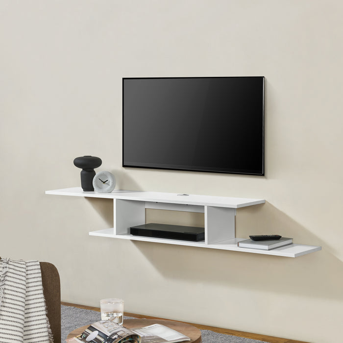 Mensola TV Støvring Sospesa a Muro 21 x 150 x 25 cm Bianco [en.casa]