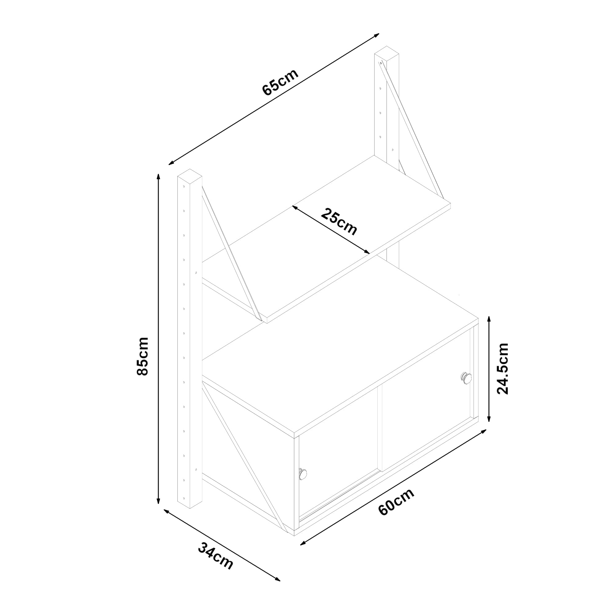 Scaffale da Parete Tingvoll in Bambù 85 x 65 x 34 cm - Naturale [en.casa]