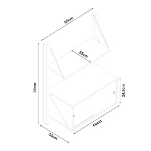 Scaffale da Parete Tingvoll in Bambù 85 x 65 x 34 cm - Naturale [en.casa]