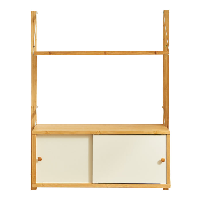 Scaffale da Parete Tingvoll in Bambù 85 x 65 x 34 cm - Naturale [en.casa]