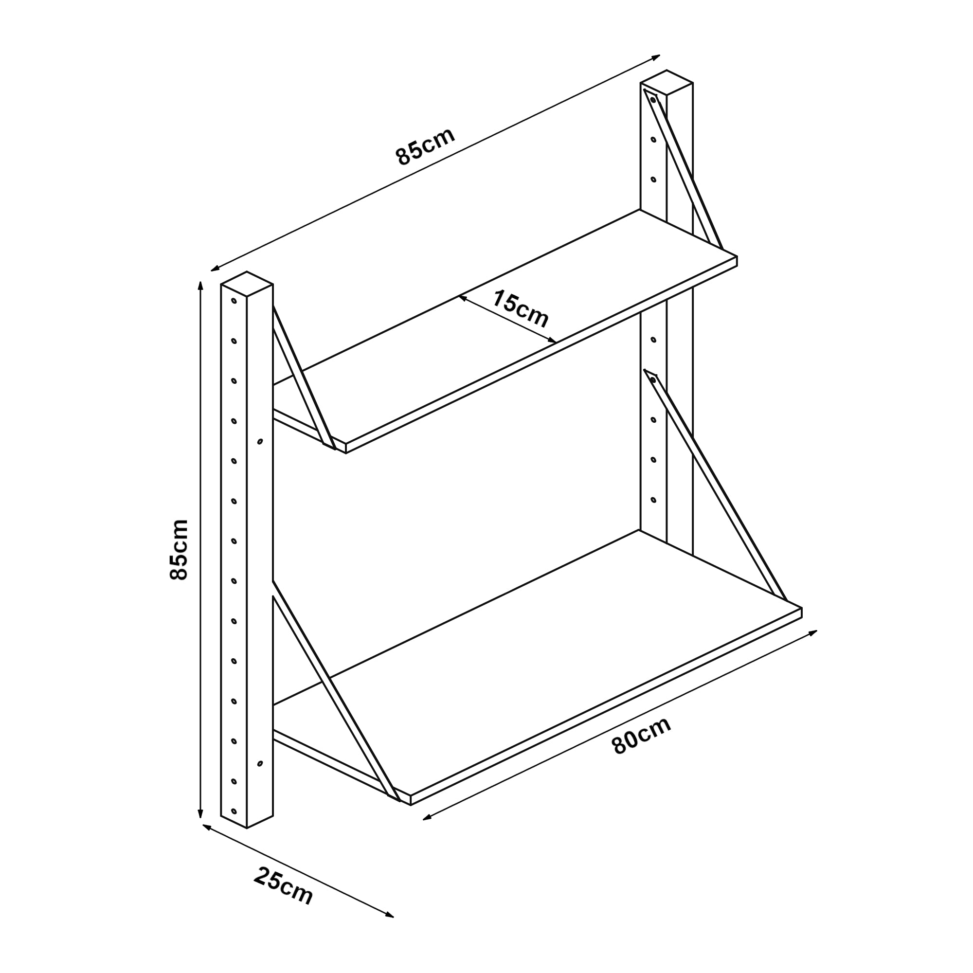 Scaffale da Parete Tingvoll in Bambù 85 x 85 x 25 cm - Naturale [en.casa]