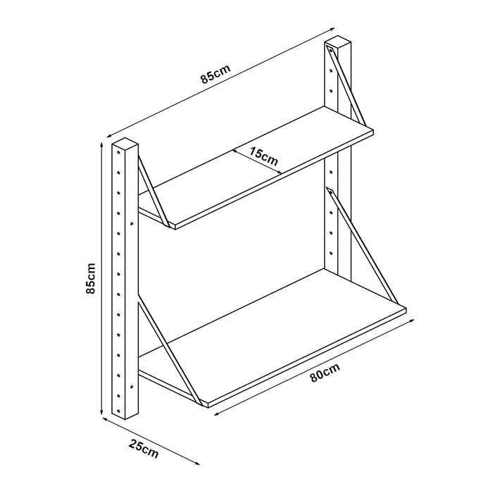 Scaffale da Parete Tingvoll in Bambù 85 x 85 x 25 cm - Naturale [en.casa]