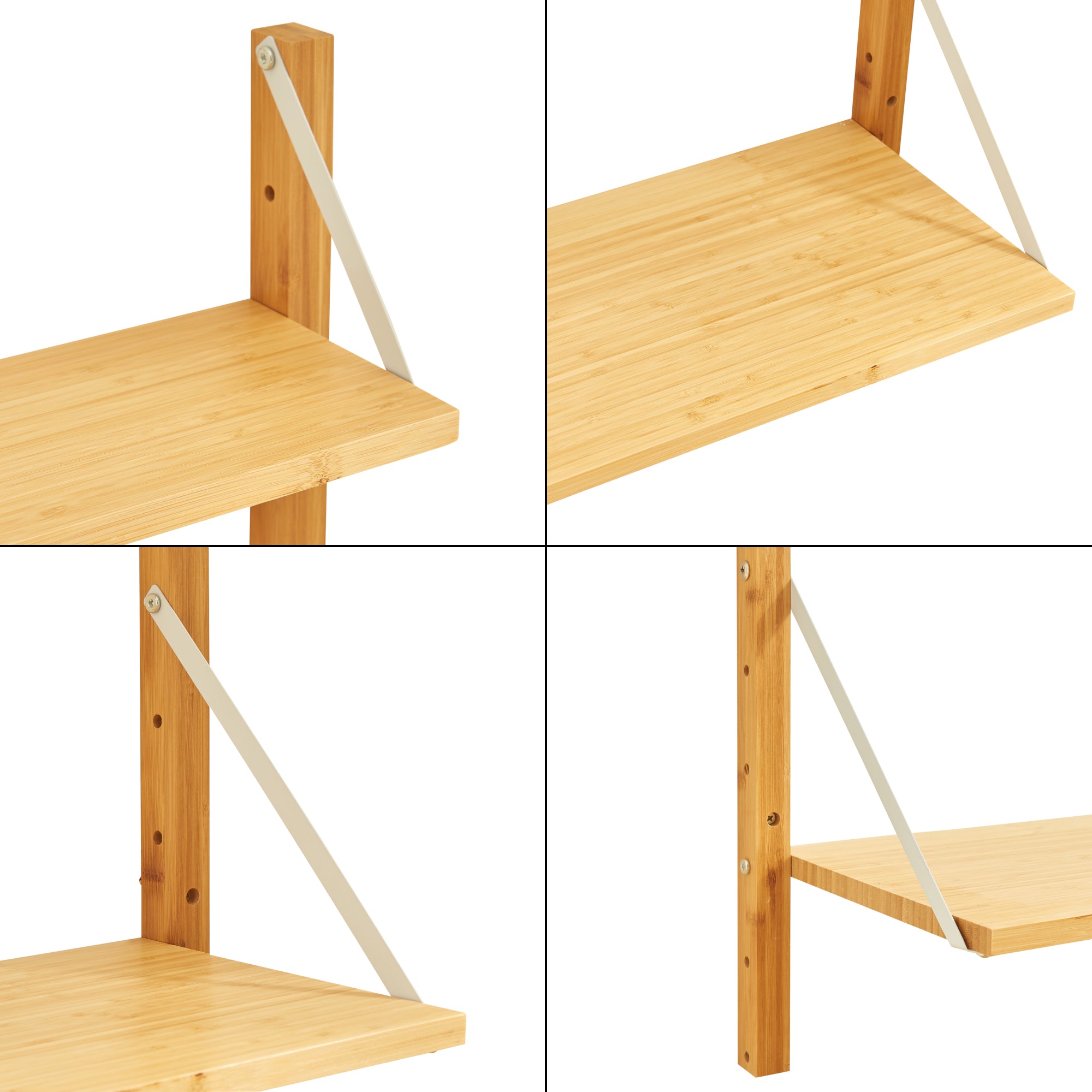 Scaffale da Parete Tingvoll in Bambù 85 x 85 x 25 cm - Naturale [en.casa]