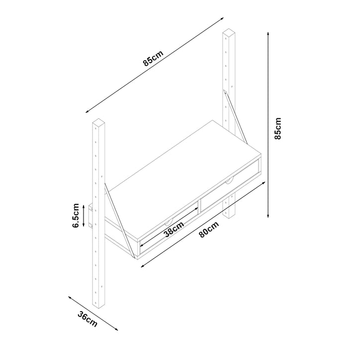 Scaffale da Parete Tingvoll in Bambù 85 x 85 x 36 cm - Naturale [en.casa]