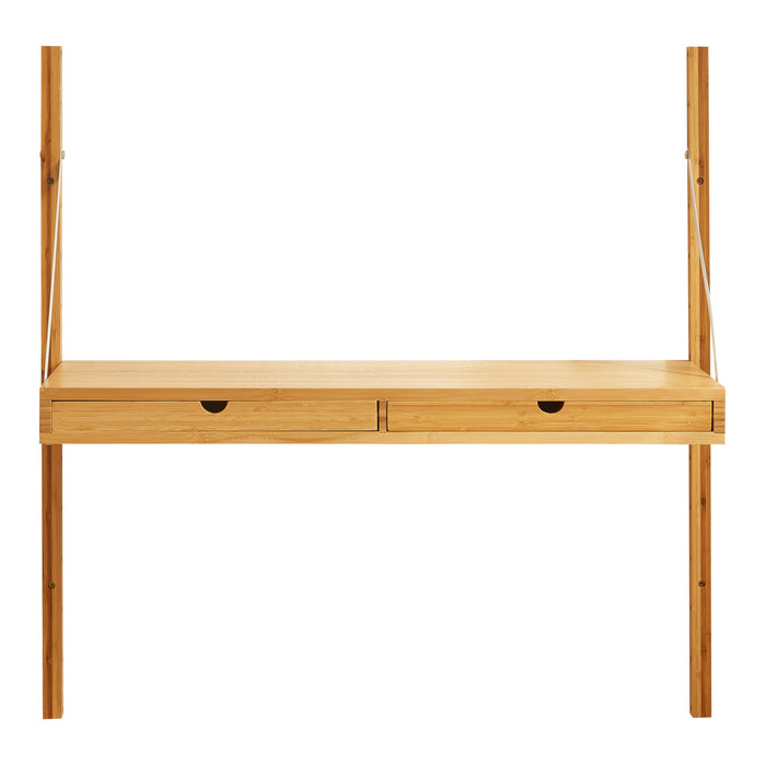 Scaffale da Parete Tingvoll in Bambù 85 x 85 x 36 cm - Naturale [en.casa]