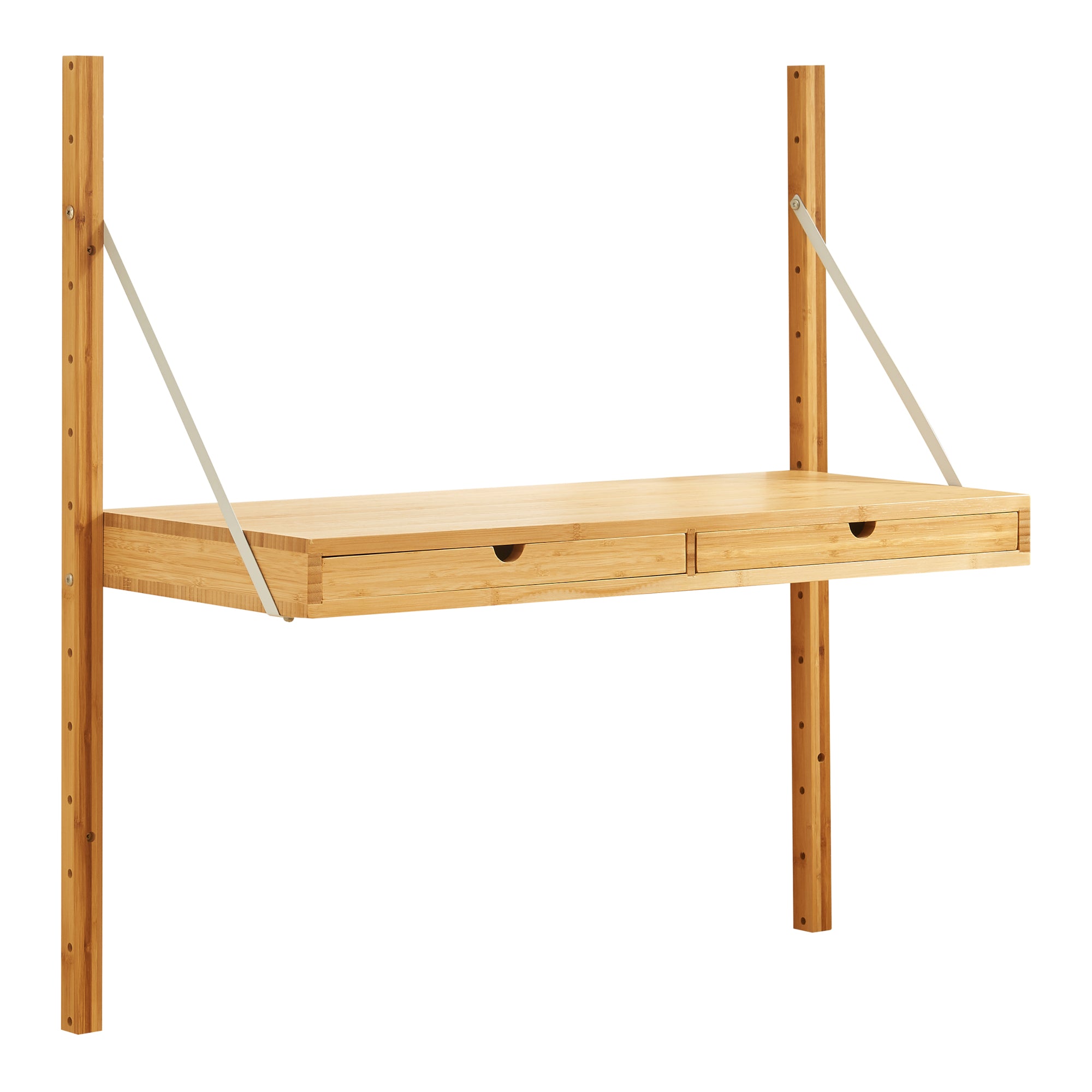 Scaffale da Parete Tingvoll in Bambù 85 x 85 x 36 cm - Naturale [en.casa]