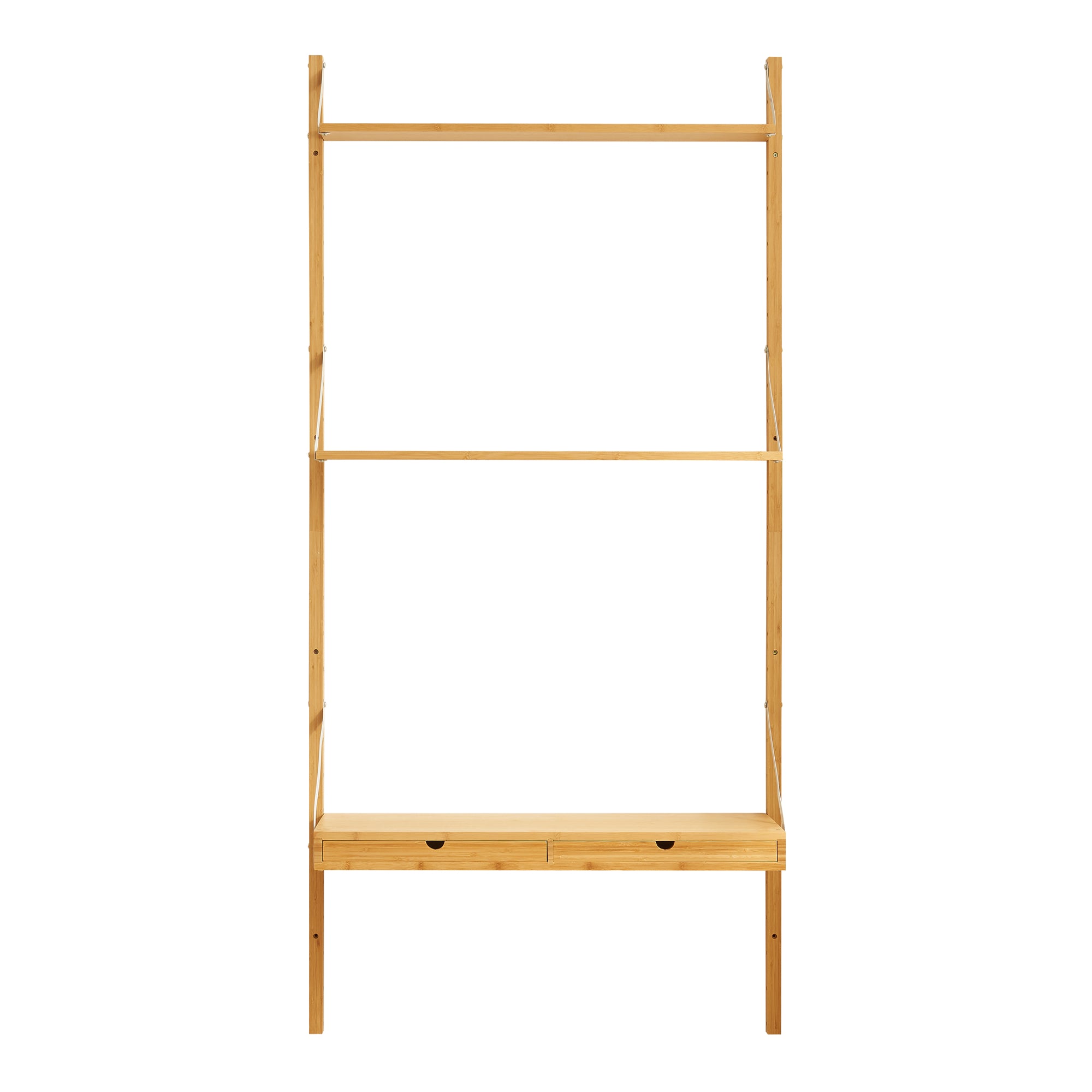 Scaffale da Parete Tingvoll in Bambù 176 x 85 x 32 cm - Naturale [en.casa]