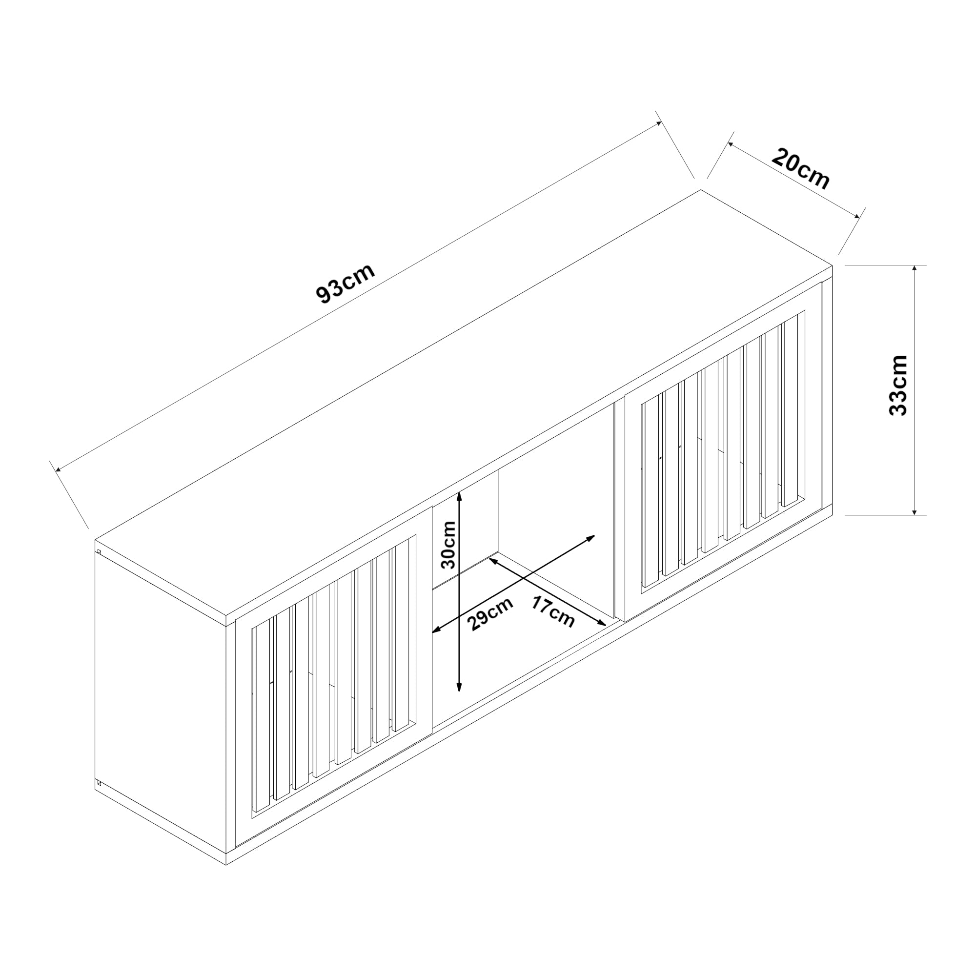 Armadietto da Parete Ypäjä con Ante Scorrevoli 93x20x33 cm Bambù Naturale [en.casa]