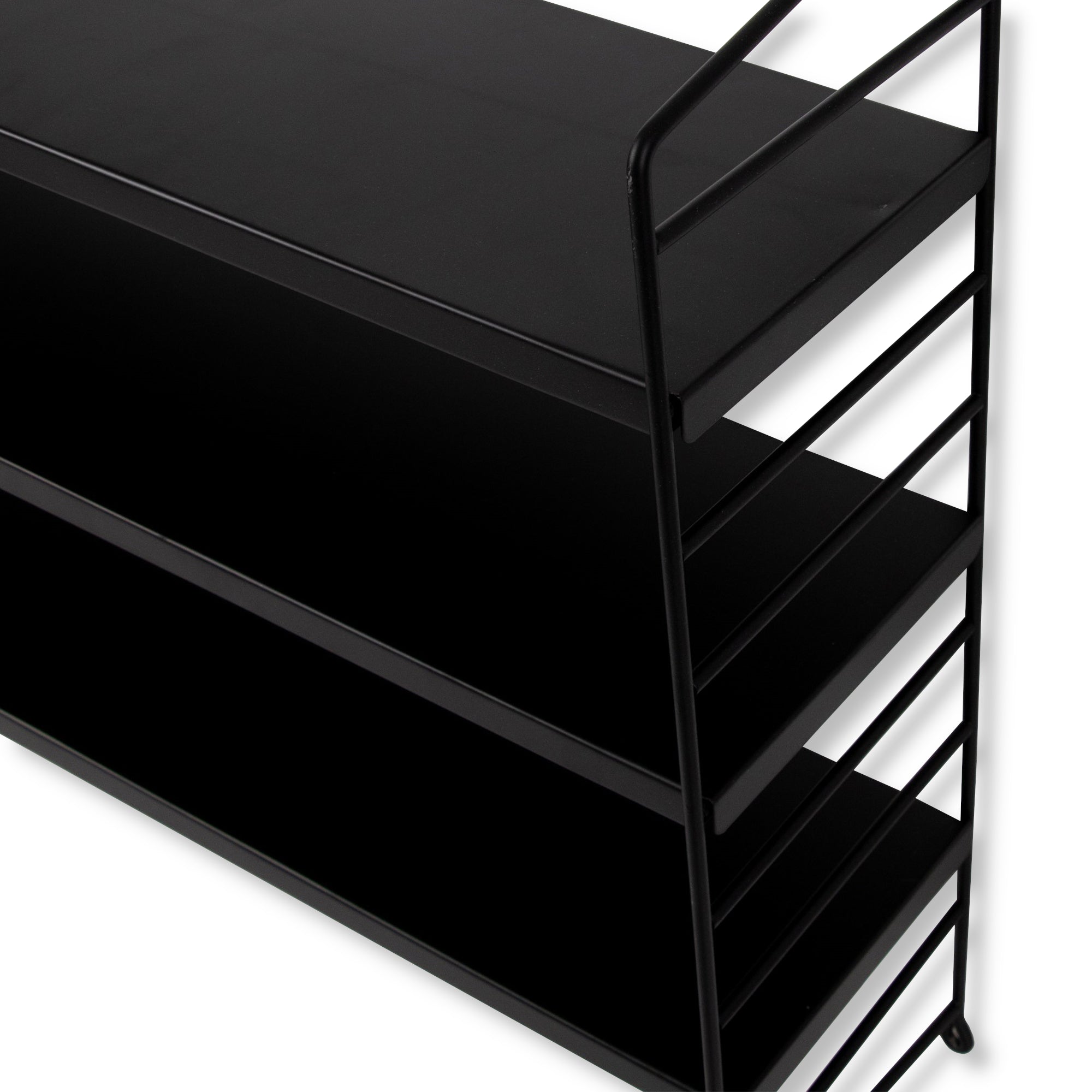 Set di 4 Scaffali da Parete Strängnäs a 3 Ripiani Regolabili  50 x 60 x 15 cm Acciaio Nero [en.casa]
