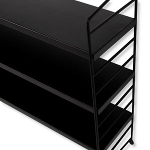 Set di 3 Scaffali da Parete Strängnäs a 3 Ripiani Regolabili  50 x 60 x 15 cm Acciaio Nero [en.casa]