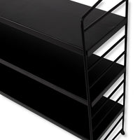 Set di 2 Scaffali da Parete Strängnäs a 3 Ripiani Regolabili  50 x 60 x 15 cm Acciaio Nero [en.casa]