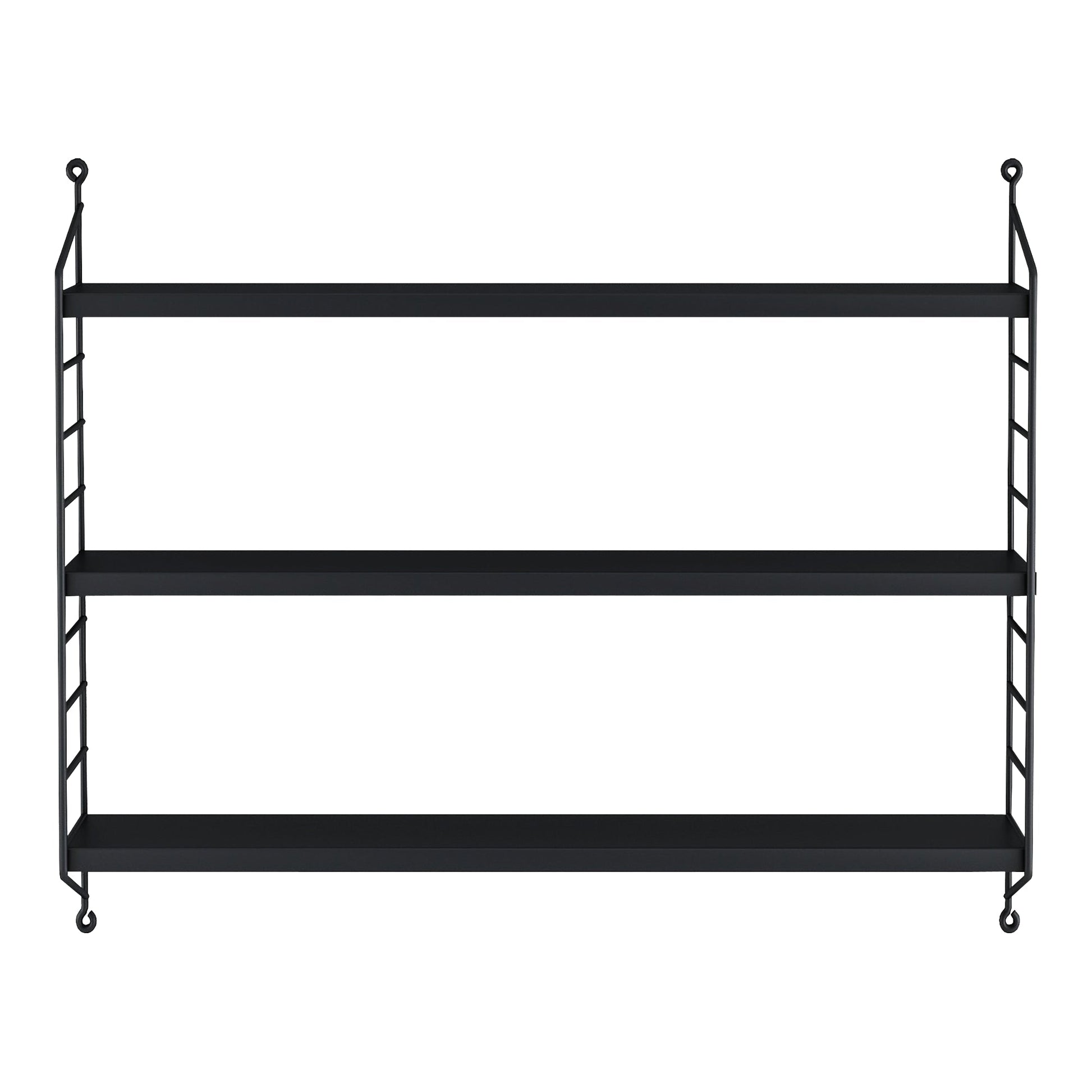 Mensola a muro con 3 livelli modulari 50 x 60 x 15 cm nero 03_0007058