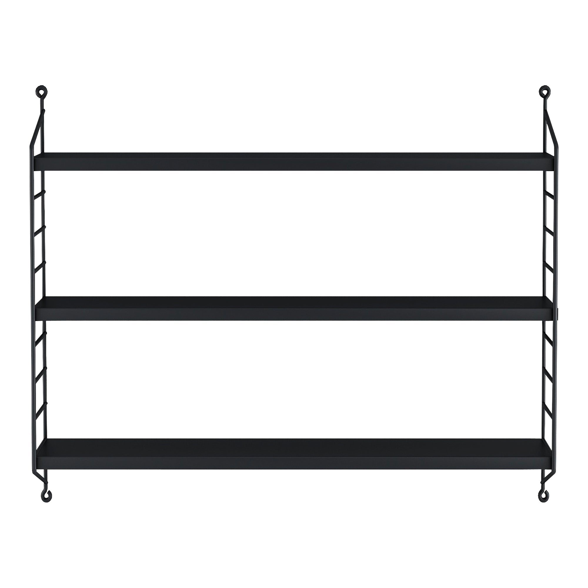 Mensola a muro con 3 livelli modulari 50 x 60 x 15 cm nero 03_0007058