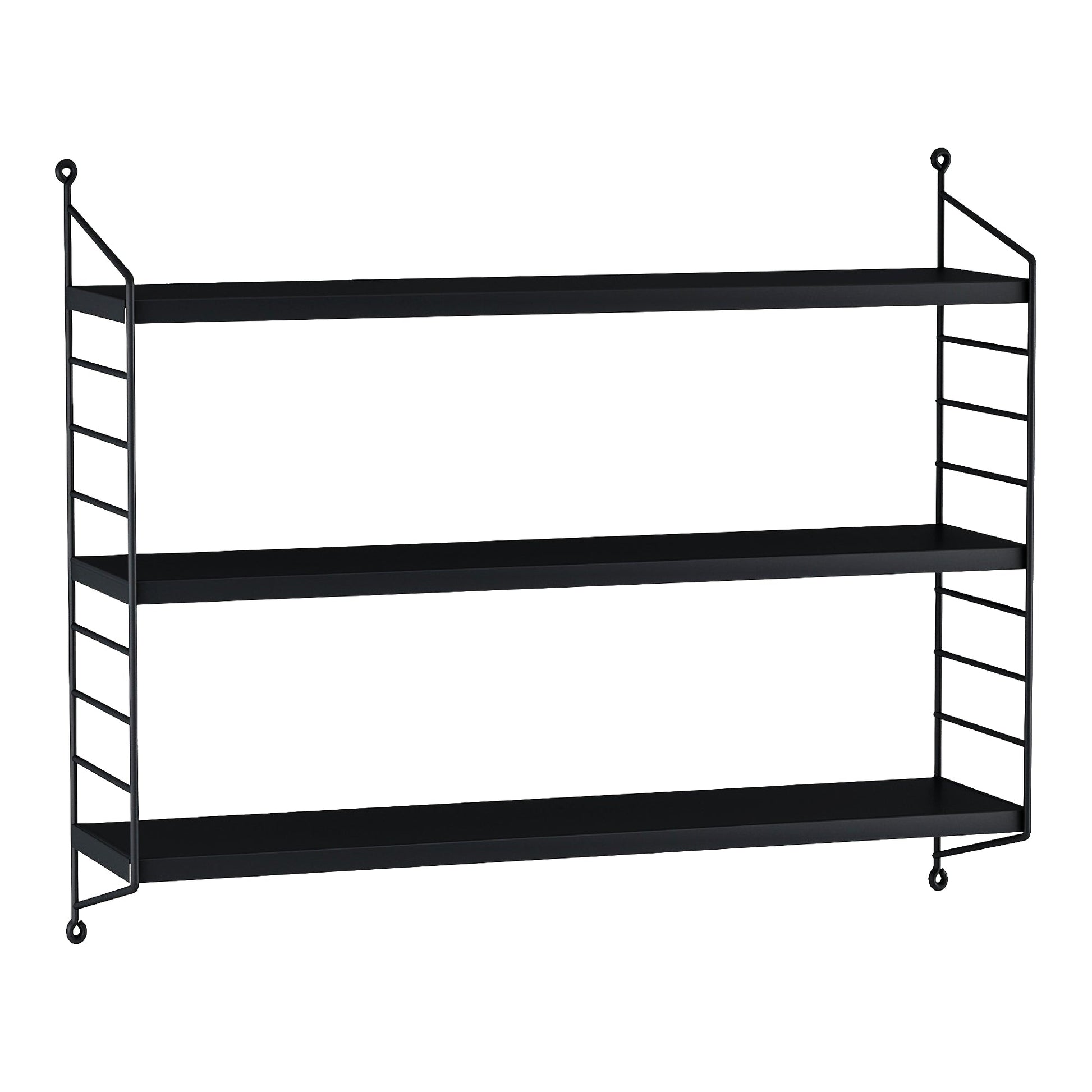 Mensola a muro con 3 livelli modulari 50 x 60 x 15 cm nero 03_0007058