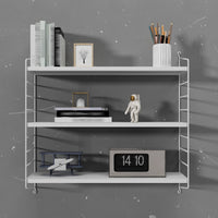 Set di 2 Scaffali da Parete Strängnäs a 3 Ripiani Regolabili  50 x 60 x 15 cm Acciaio Bianco [en.casa]