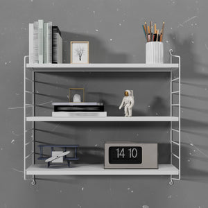 Set di 2 Scaffali da Parete Strängnäs a 3 Ripiani Regolabili  50 x 60 x 15 cm Acciaio Bianco [en.casa]