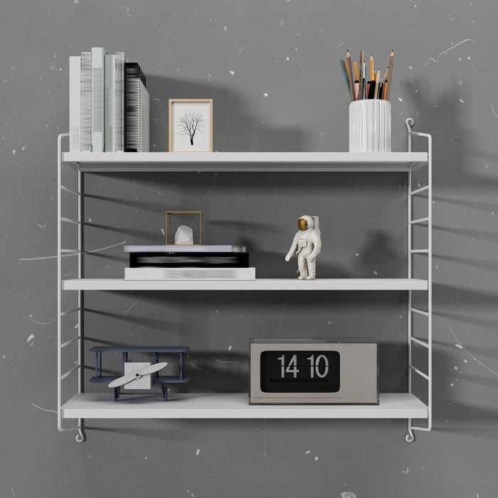 Set di 2 Scaffali da Parete Strängnäs a 3 Ripiani Regolabili  50 x 60 x 15 cm Acciaio Bianco [en.casa]