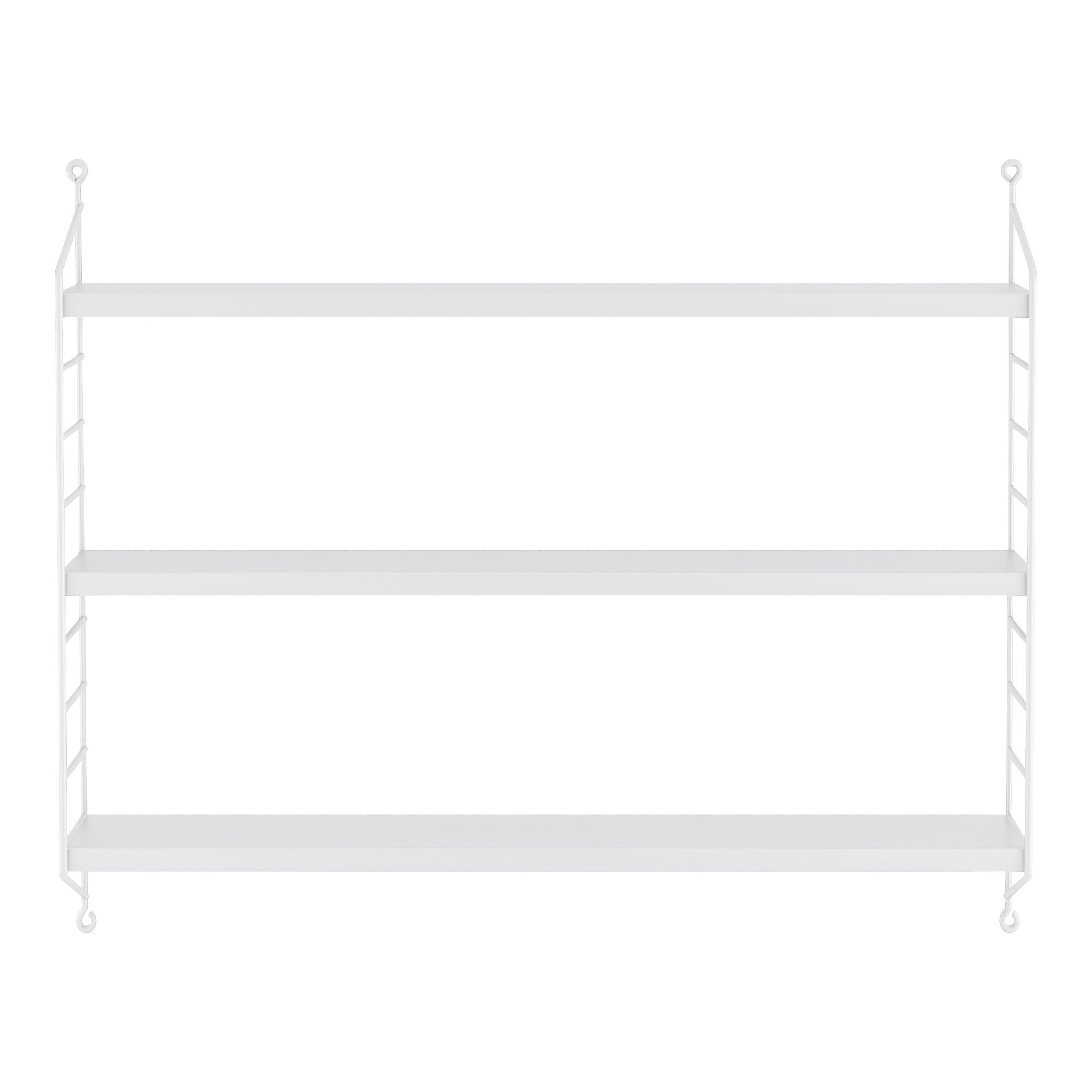 Set di 2 Scaffali da Parete Strängnäs a 3 Ripiani Regolabili  50 x 60 x 15 cm Acciaio Bianco [en.casa]