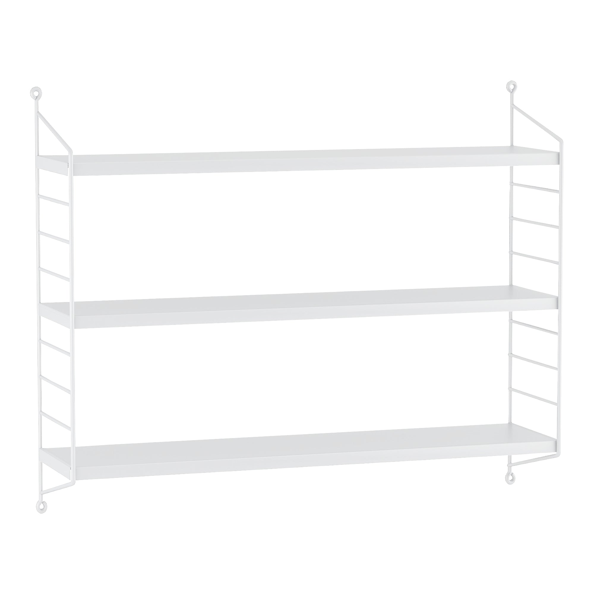 Set di 2 Scaffali da Parete Strängnäs a 3 Ripiani Regolabili  50 x 60 x 15 cm Acciaio Bianco [en.casa]